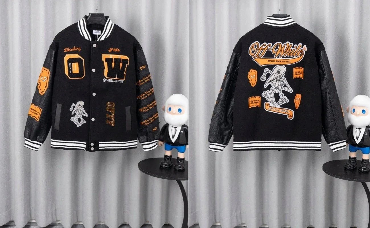 Off-White Laboratory Of Fun Varsity Jacket Black/Orange