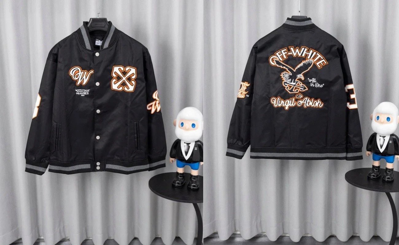 Off-White Laboratory Of Fun Varsity Jacket Black/Orange