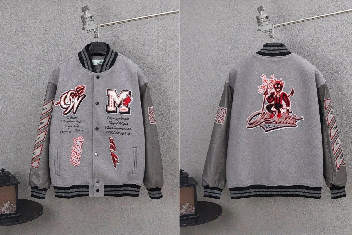 Off-White Laboratory Of Fun Varsity Jacket Black/Orange