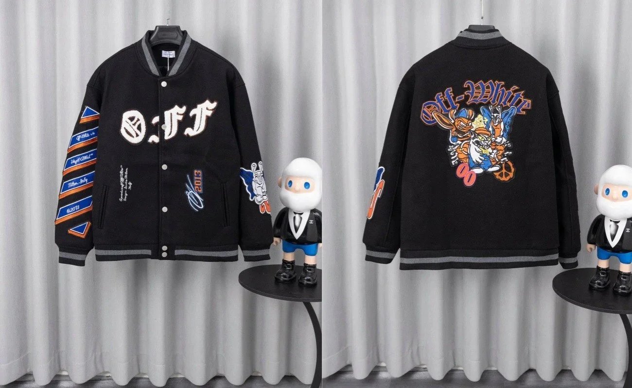 Off-White Laboratory Of Fun Varsity Jacket Black/Orange