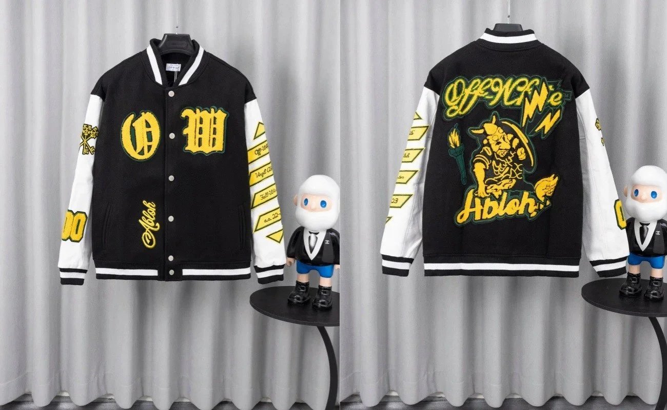 Off-White Laboratory Of Fun Varsity Jacket Black/Orange
