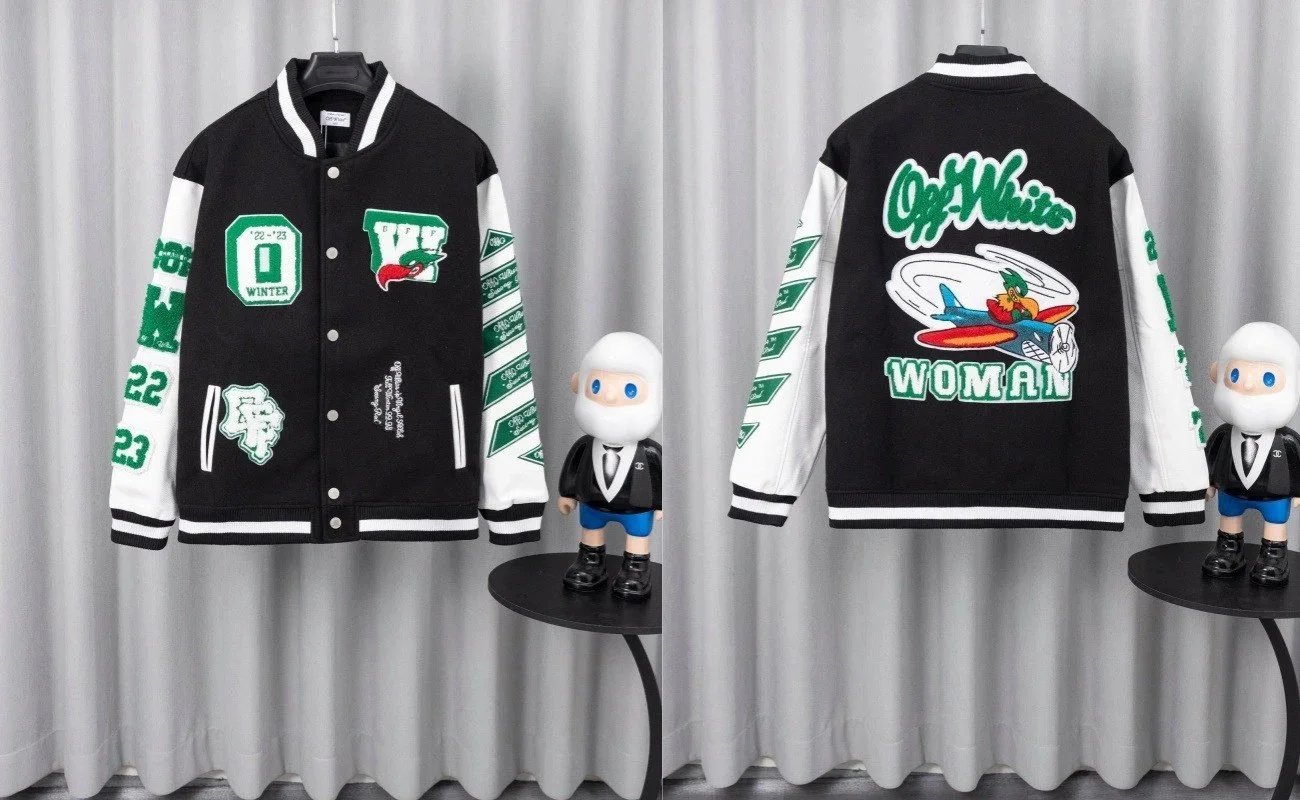 Off-White Laboratory Of Fun Varsity Jacket Black/Orange