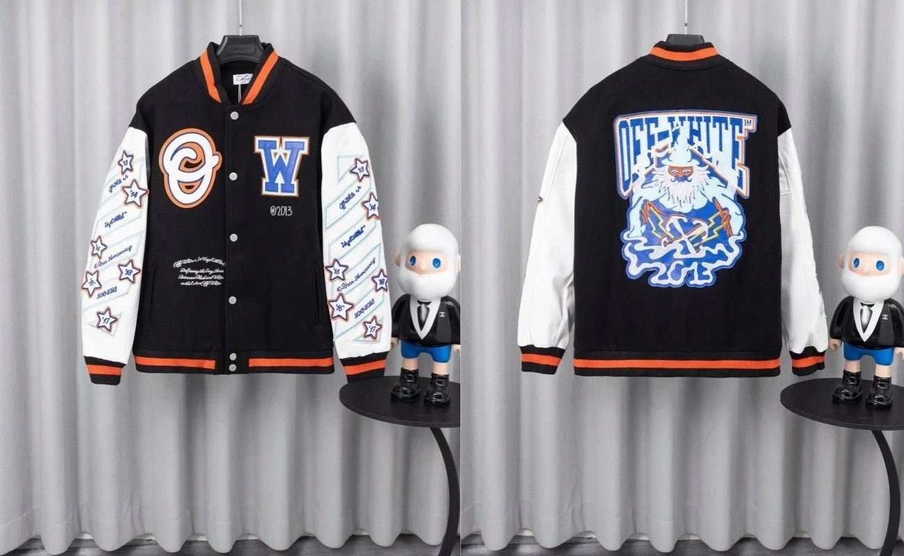 Off-White Laboratory Of Fun Varsity Jacket Black/Orange