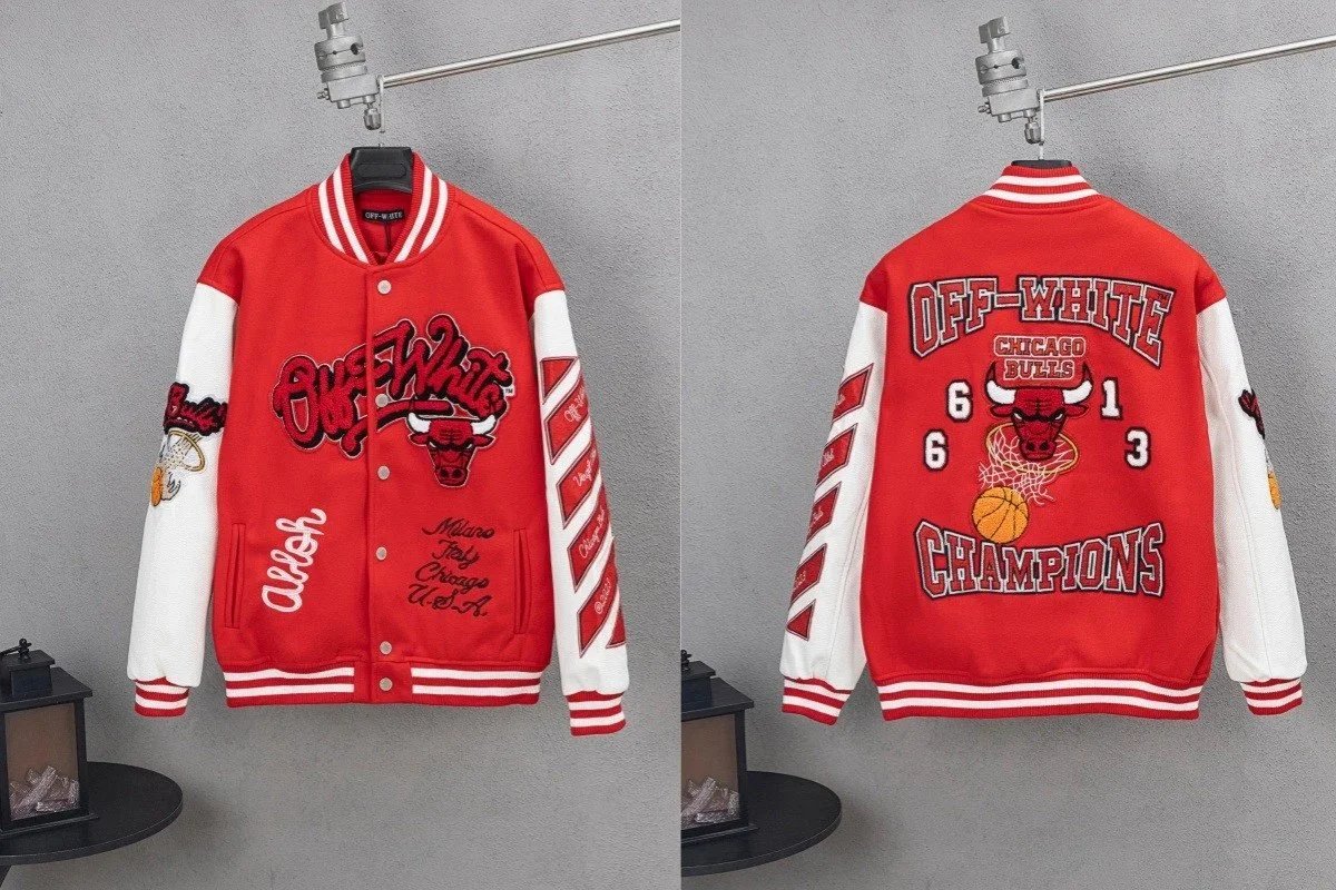 Off-White Laboratory Of Fun Varsity Jacket Black/Orange
