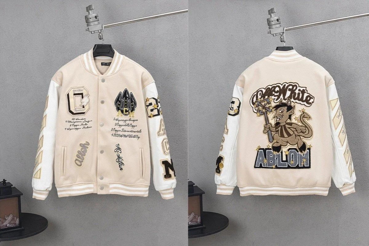 Off-White Laboratory Of Fun Varsity Jacket Black/Orange
