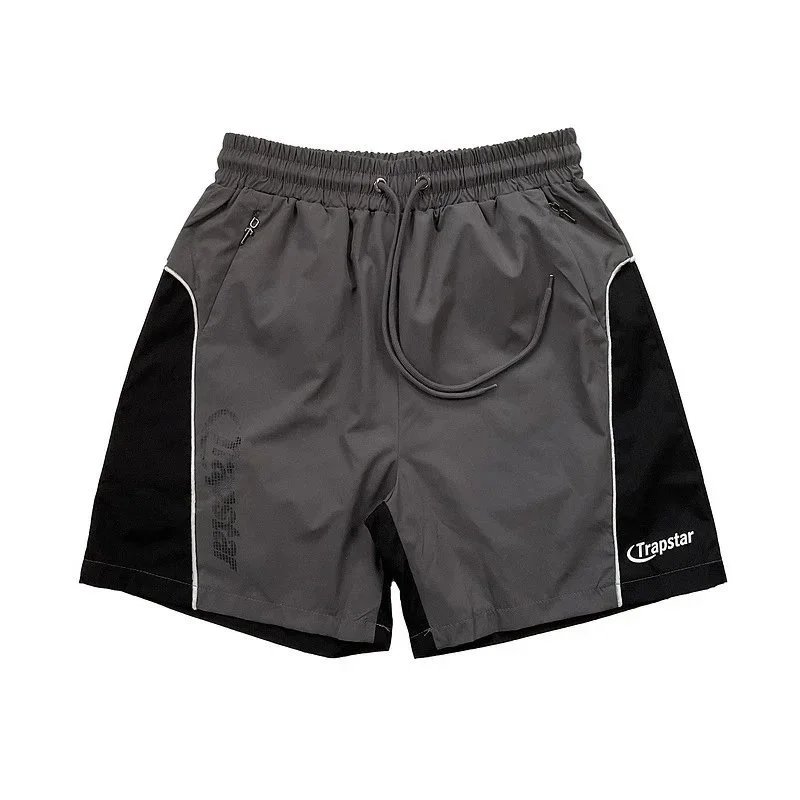 Trapstar London Nylon Panelled Track Shorts Grey Black