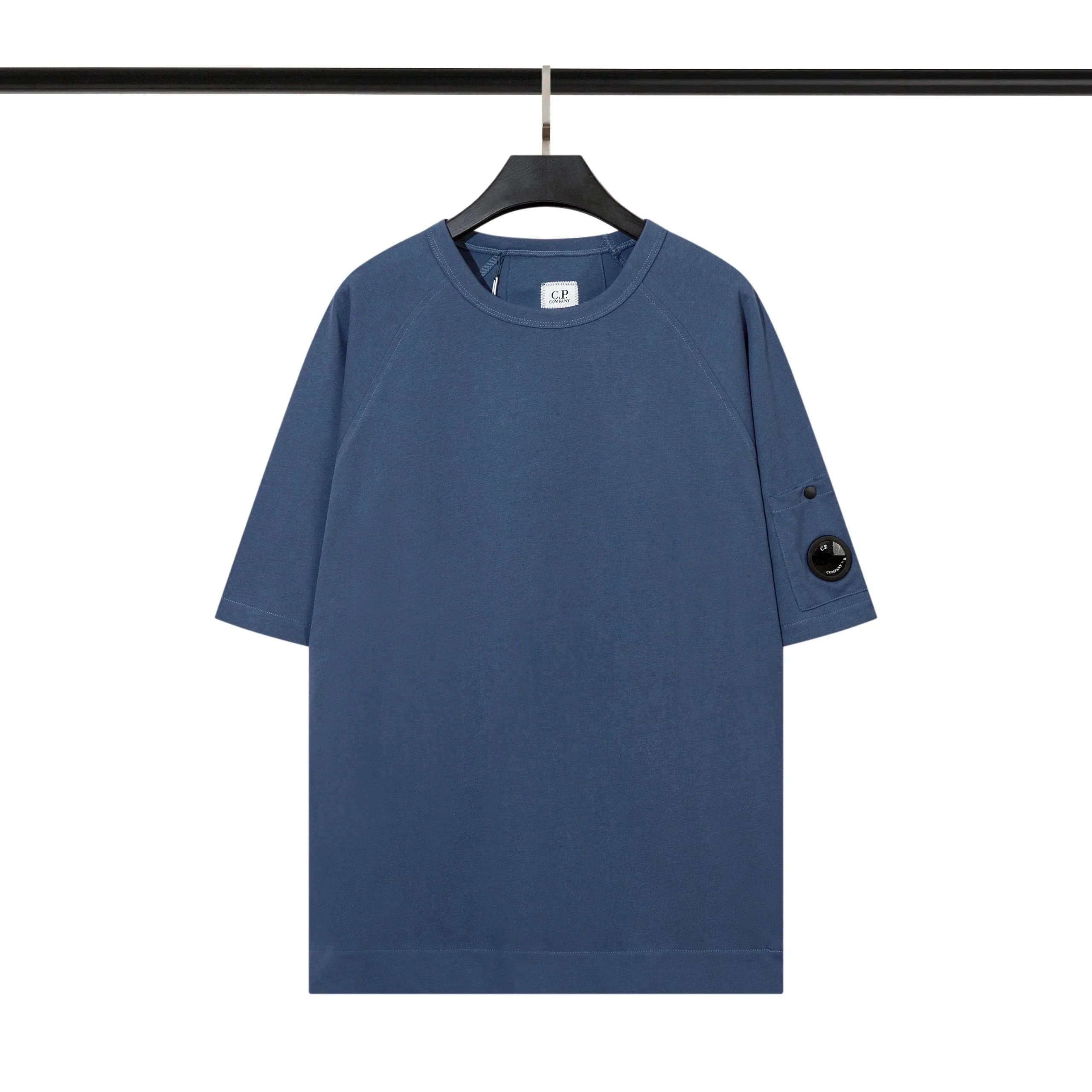 C.P. Company 30/2 Mercerized Jersey Twisted Lens Short Sleeve T-Shirt Blue