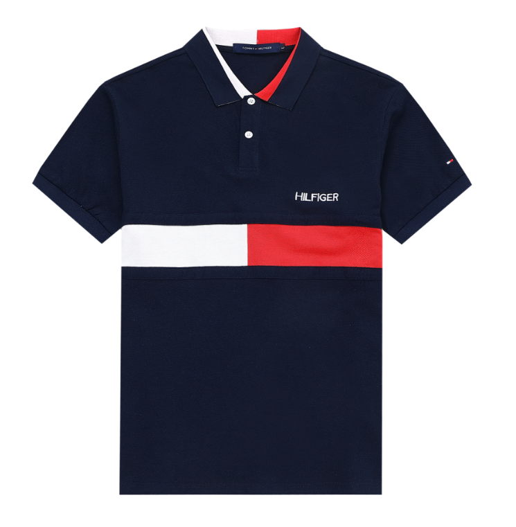 Tommy Hilfiger Flag Cuff Slim Fit Polo Shirt Black