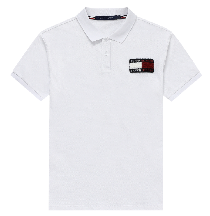 Tommy Hilfiger Flag Cuff Slim Fit Polo Shirt Black