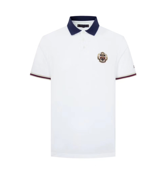 Tommy Hilfiger Flag Cuff Slim Fit Polo Shirt Black