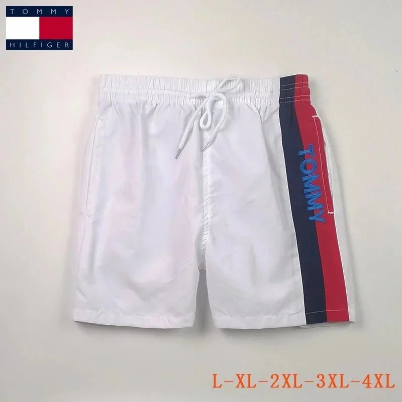 Tommy Hilfiger Logo Leg Drawstring Swim Shorts White