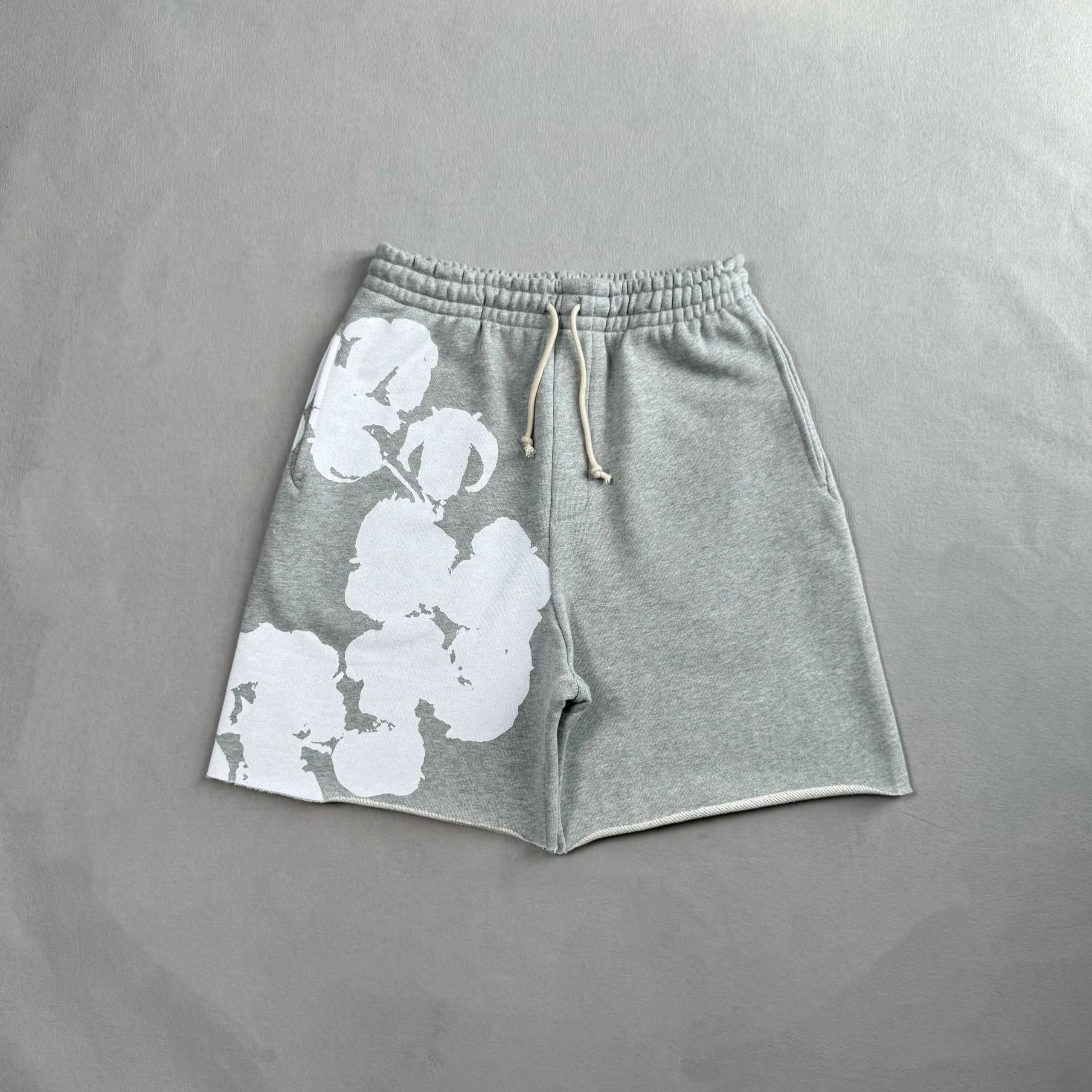 Denim Tears Big Cotton Wreath Sweat Shorts Grey