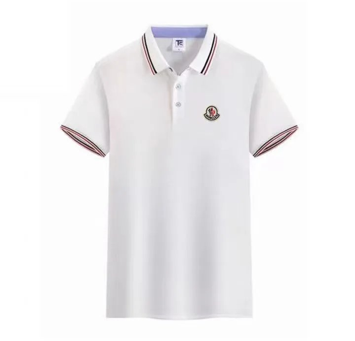 Moncler Tricolour-Trimmed Cotton Piqué Polo Shirt White