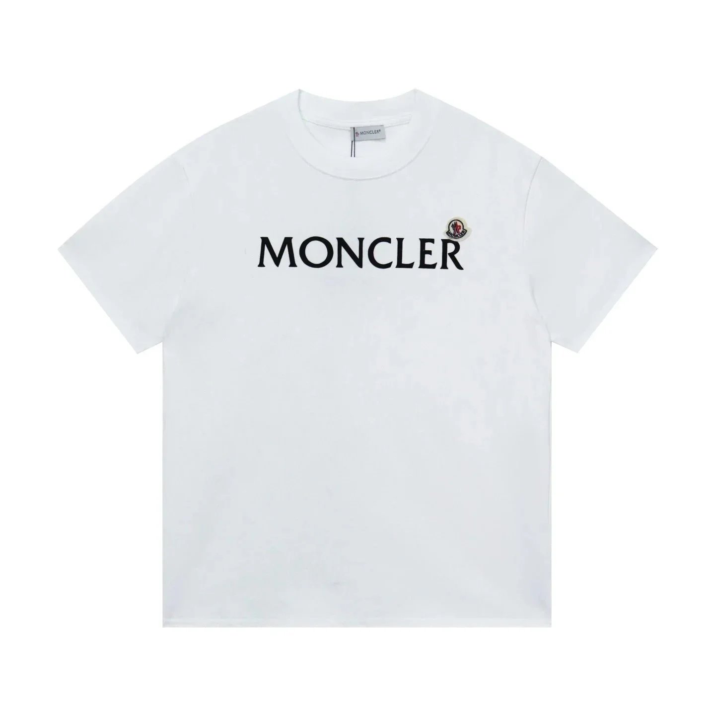 Moncler Logo Outline Print Short Sleeve T-Shirt White