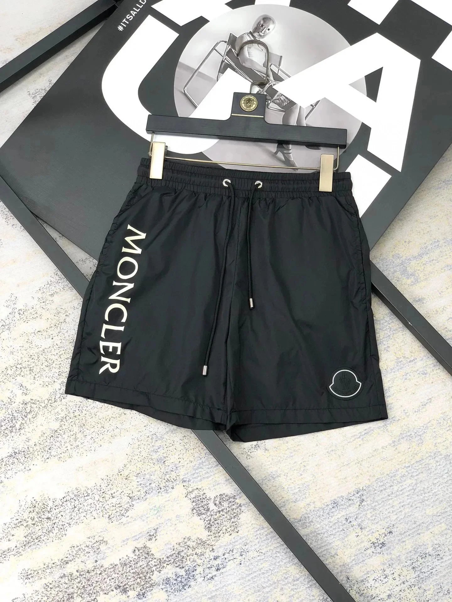 Moncler Logo Swim Shorts Black