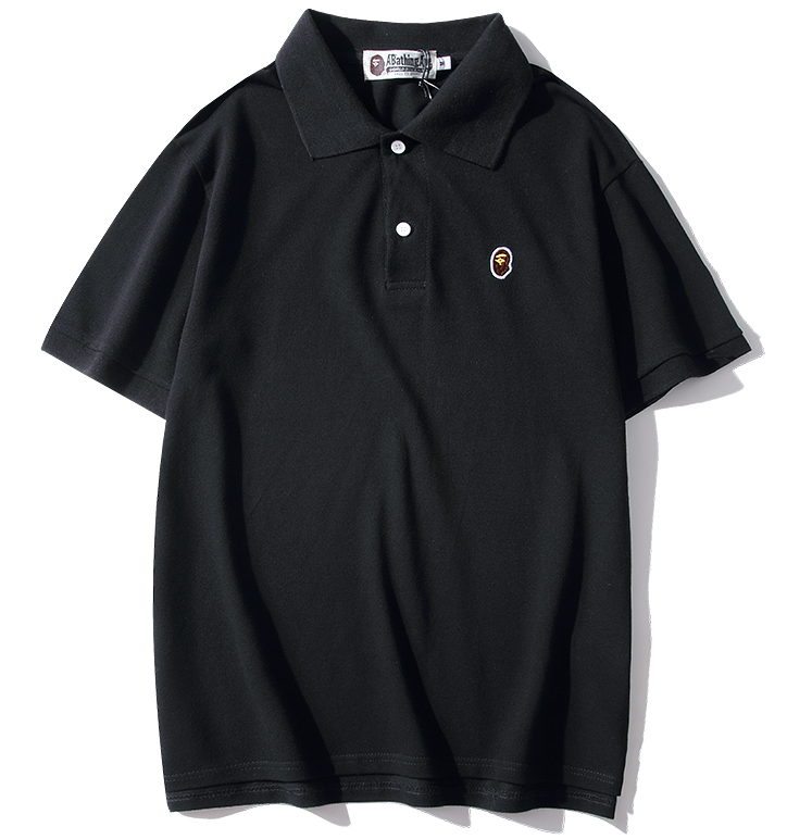 BAPE Ape Head One Point Polo Shirt Black