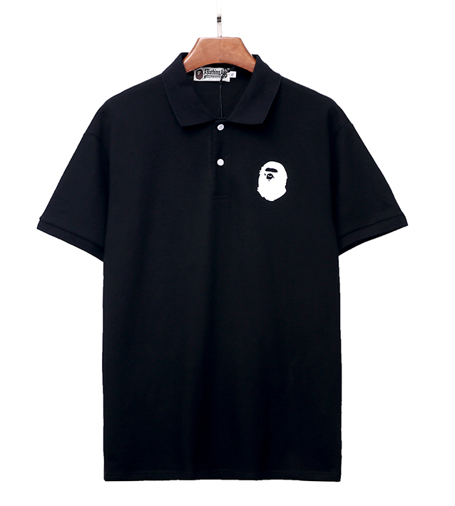 BAPE Ape Head One Point Polo Shirt Black