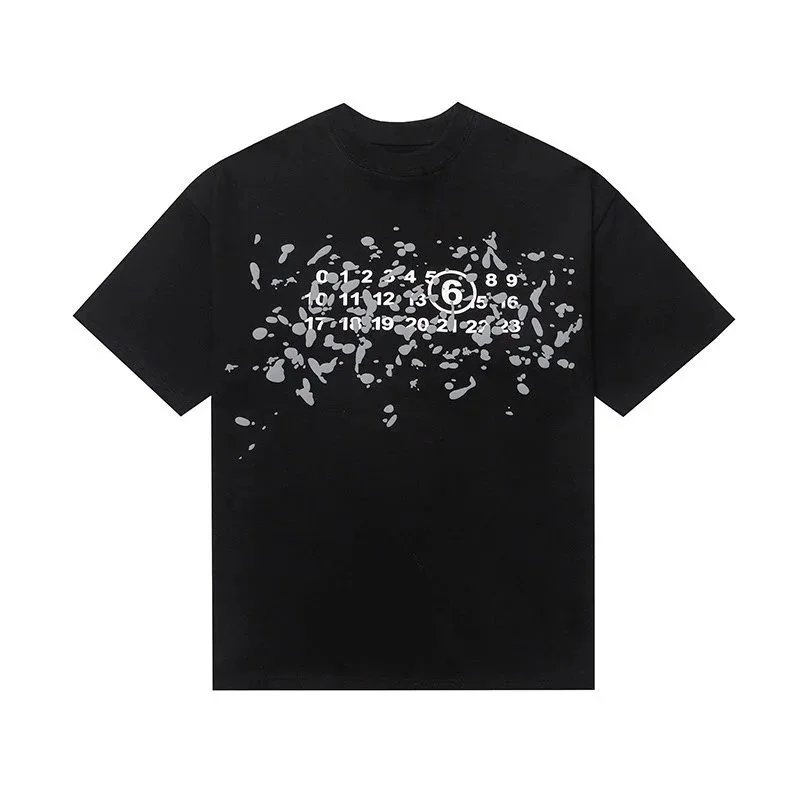 MM6 Maison Margiela Numeric Hearts Print T-Shirt Black