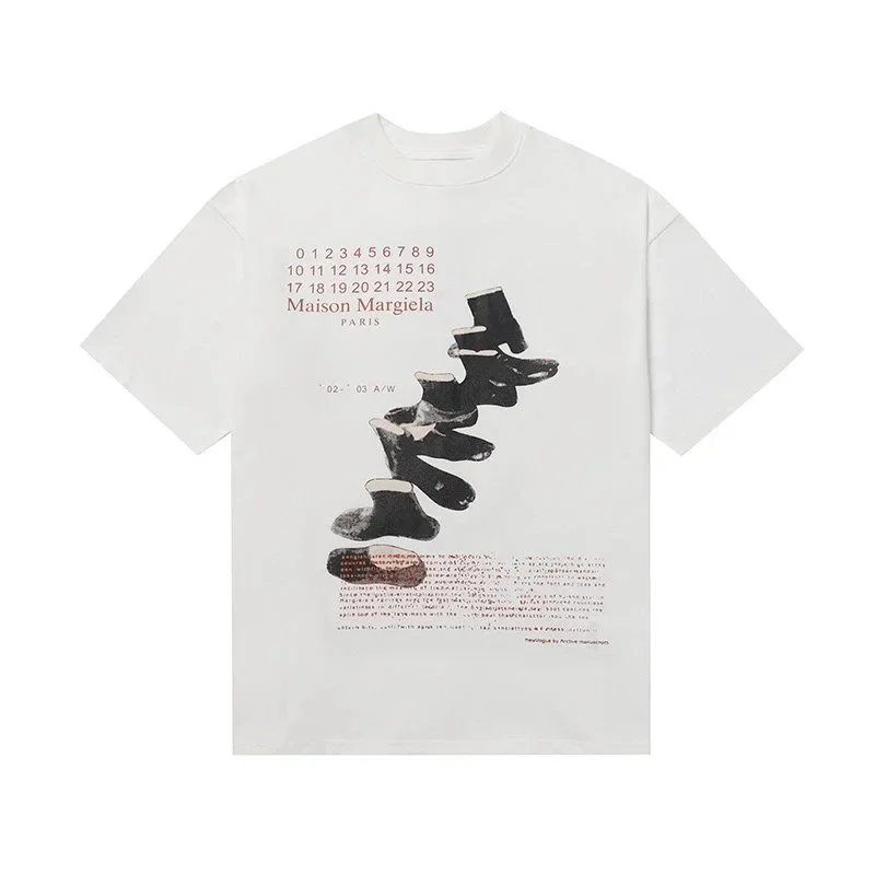 Maison Margiela 02-03 A/W Tabi Steps Graphic T-Shirt White