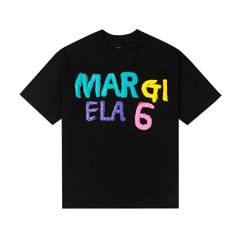 MM6 Maison Margiela Crayon Logo Print T-Shirt Black