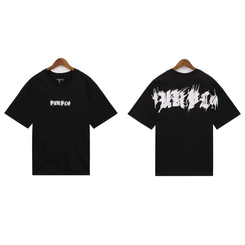 Purple Brand Funk Letter Short Sleeve T-Shirt Black