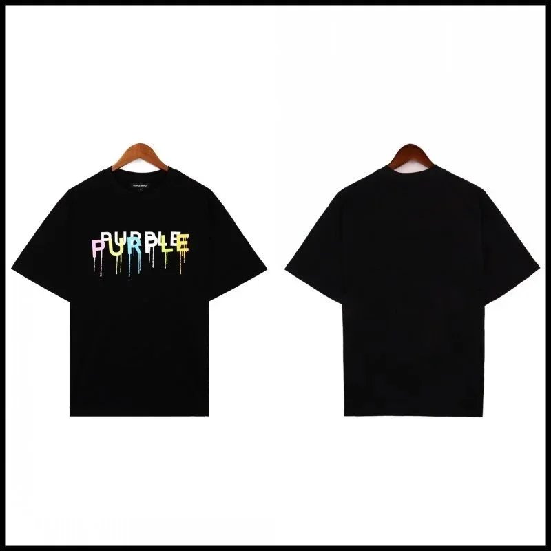 Purple Brand Funk Letter Short Sleeve T-Shirt Black