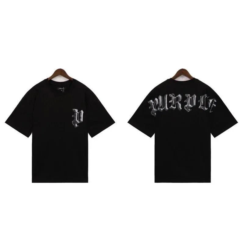 Purple Brand Funk Letter Short Sleeve T-Shirt Black