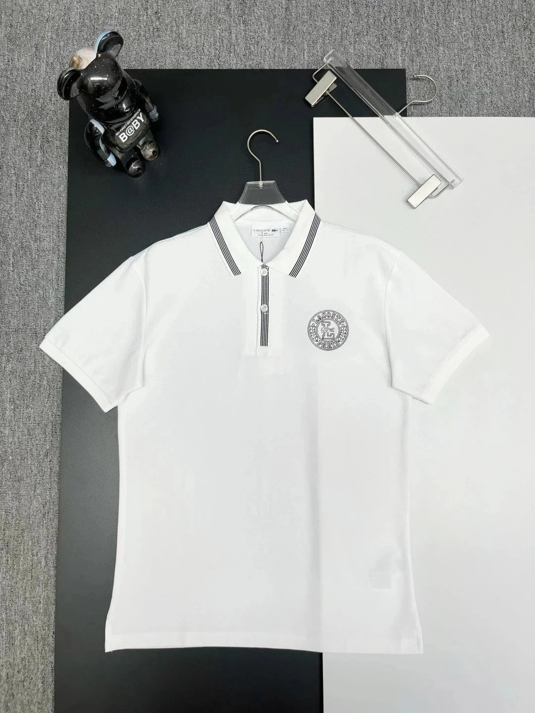 Lacoste Paris Badge Regular Fit Polo Shirt White