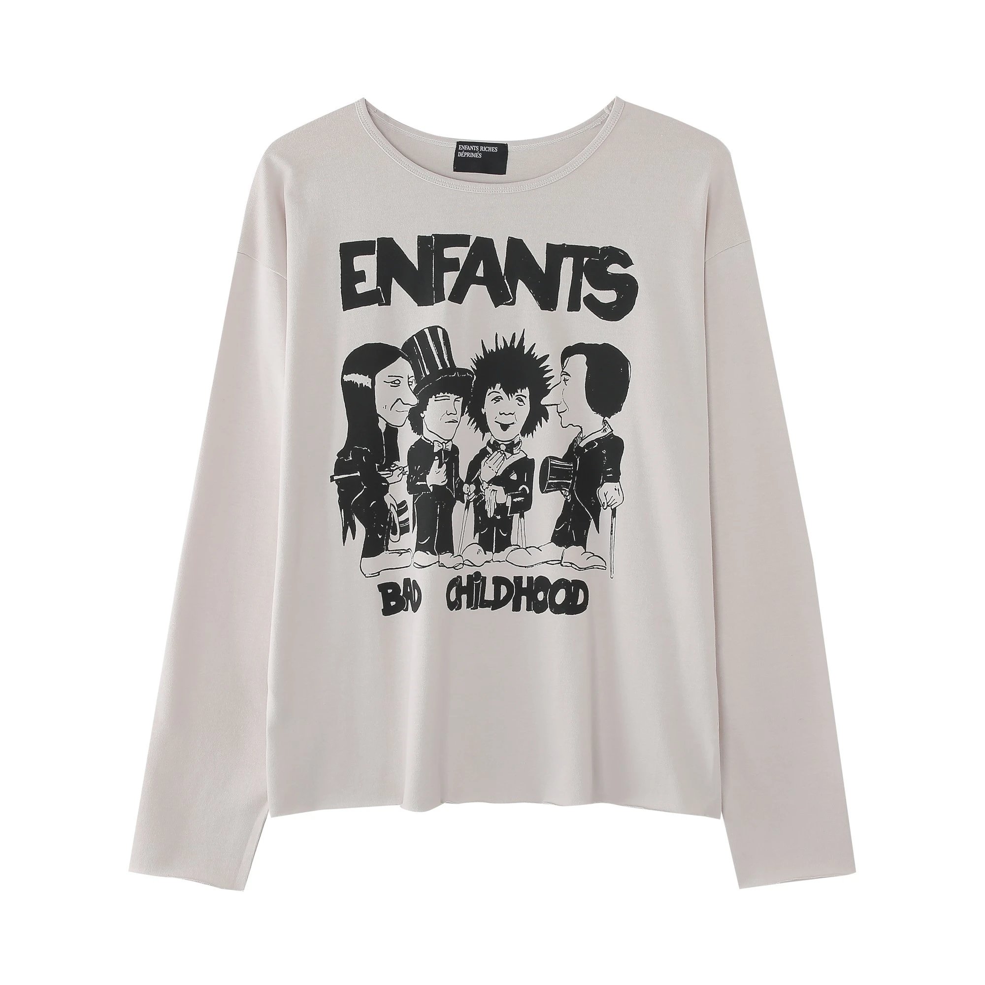 Enfants Riches Déprimés FW20 Bad Childhood Raw Hem Long Sleeve T-Shirt Off-White