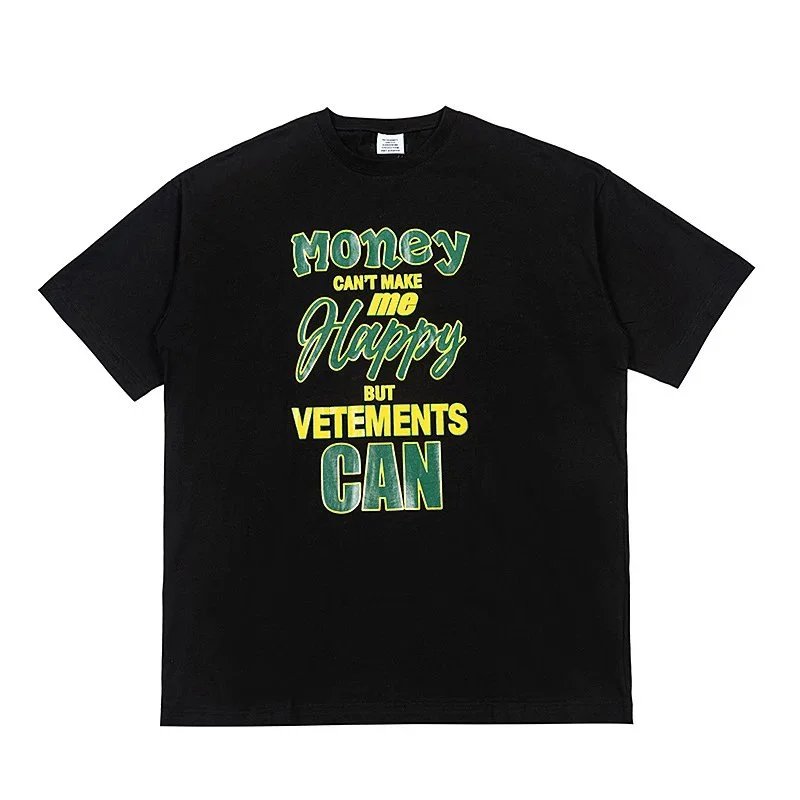 VETEMENTS Money Can't Make Me Happy T-Shirt Black