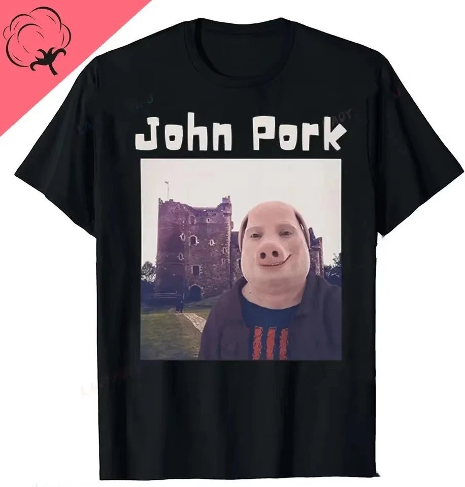 Generic John Pork Is Calling Graphic T-Shirt Black