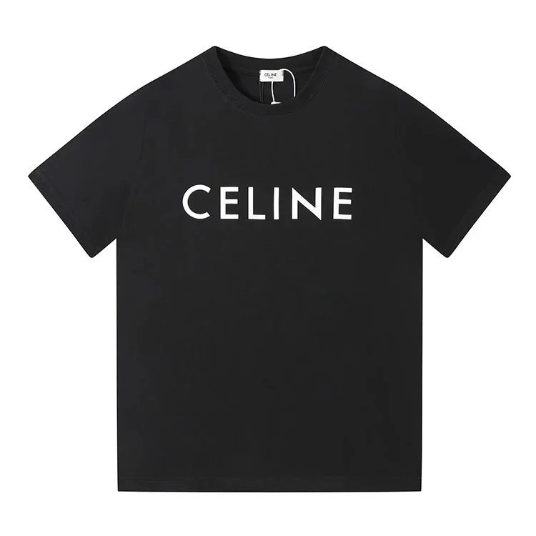CELINE Loose T-Shirt in Cotton Jersey Black/White