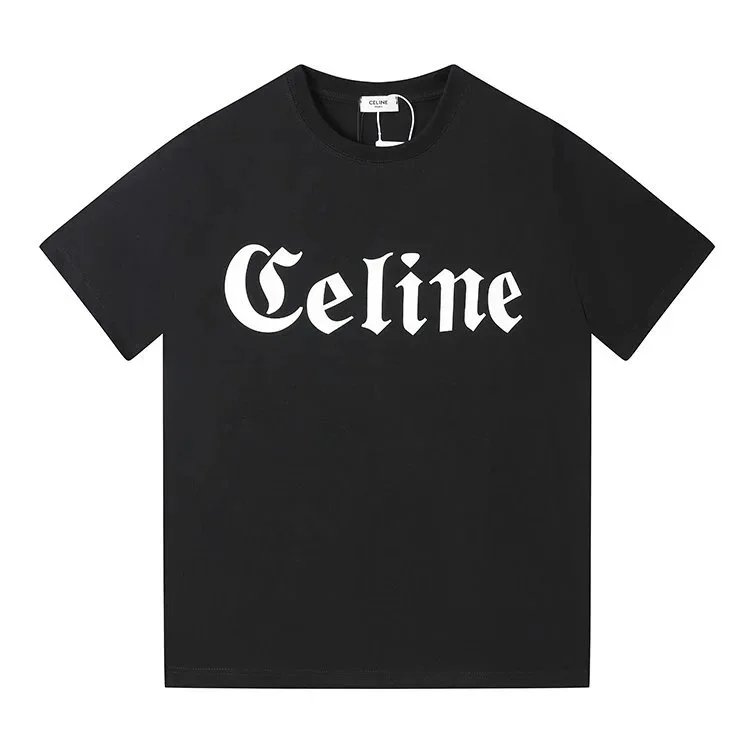 CELINE Loose T-Shirt in Cotton Jersey Black/White