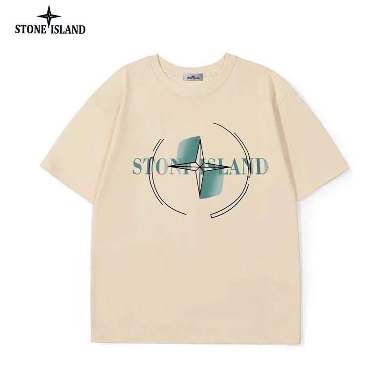 Stone Island Outline Compass Print T-Shirt Ivory