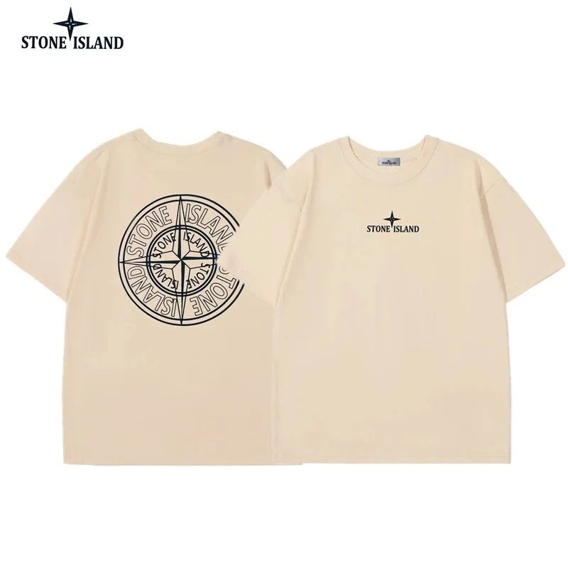 Stone Island Outline Compass Print T-Shirt Ivory