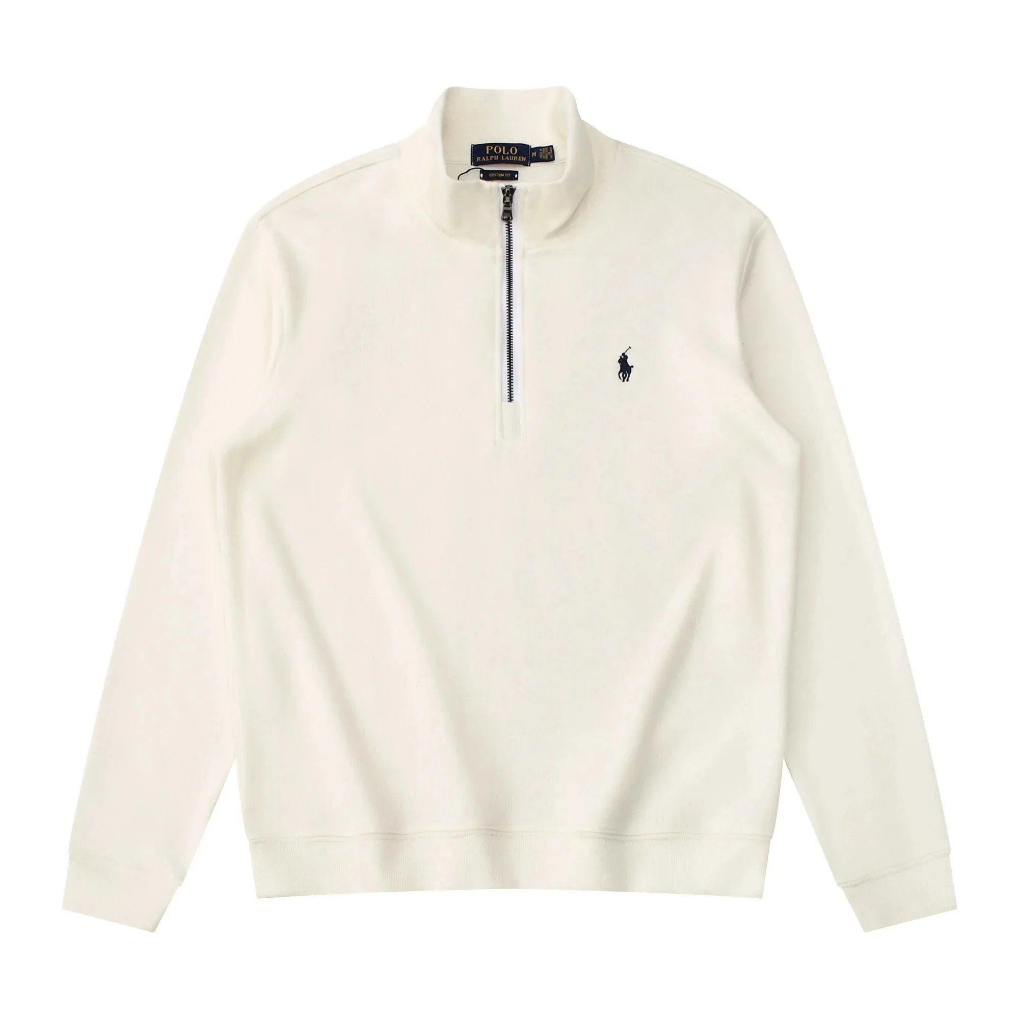 Polo Ralph Lauren Double-Knit Quarter-Zip Pullover Off-White