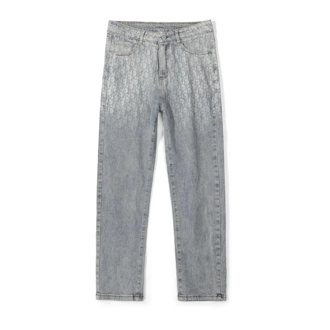 Dior Oblique Monogram Washed Denim Jeans Light Grey
