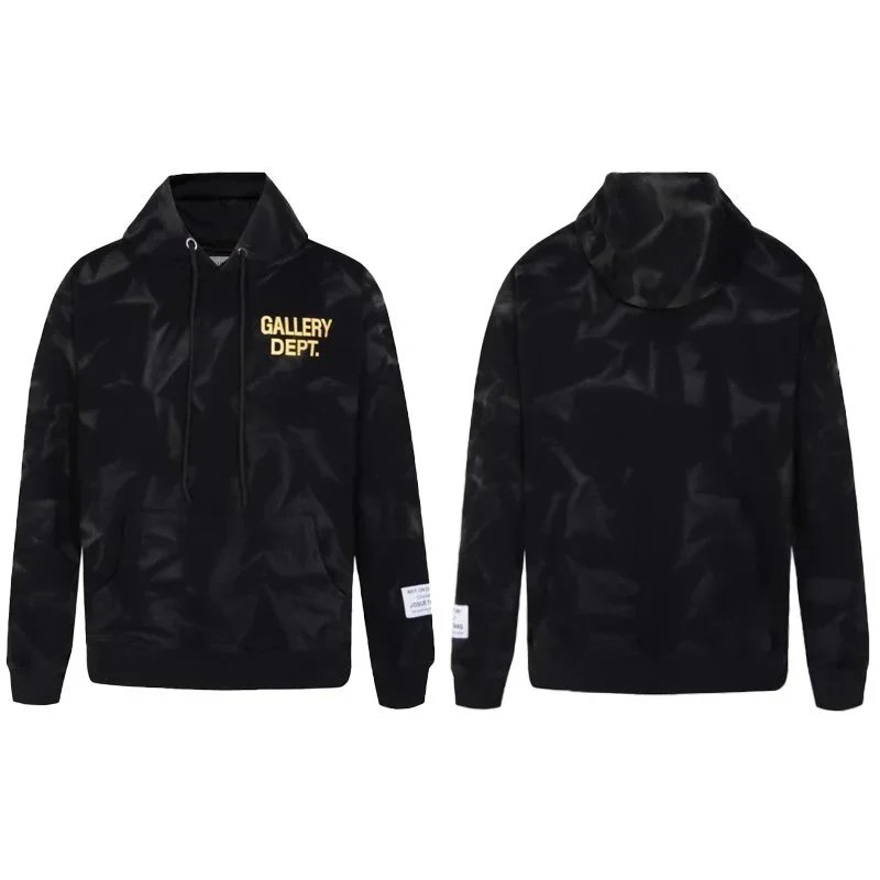 GALLERY DEPT. Logo Pullover Hoodie Black/Yellow