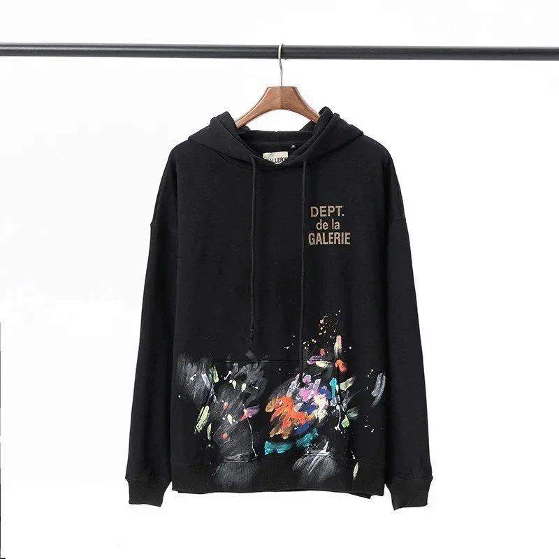 GALLERY DEPT. Logo Pullover Hoodie Black/Yellow