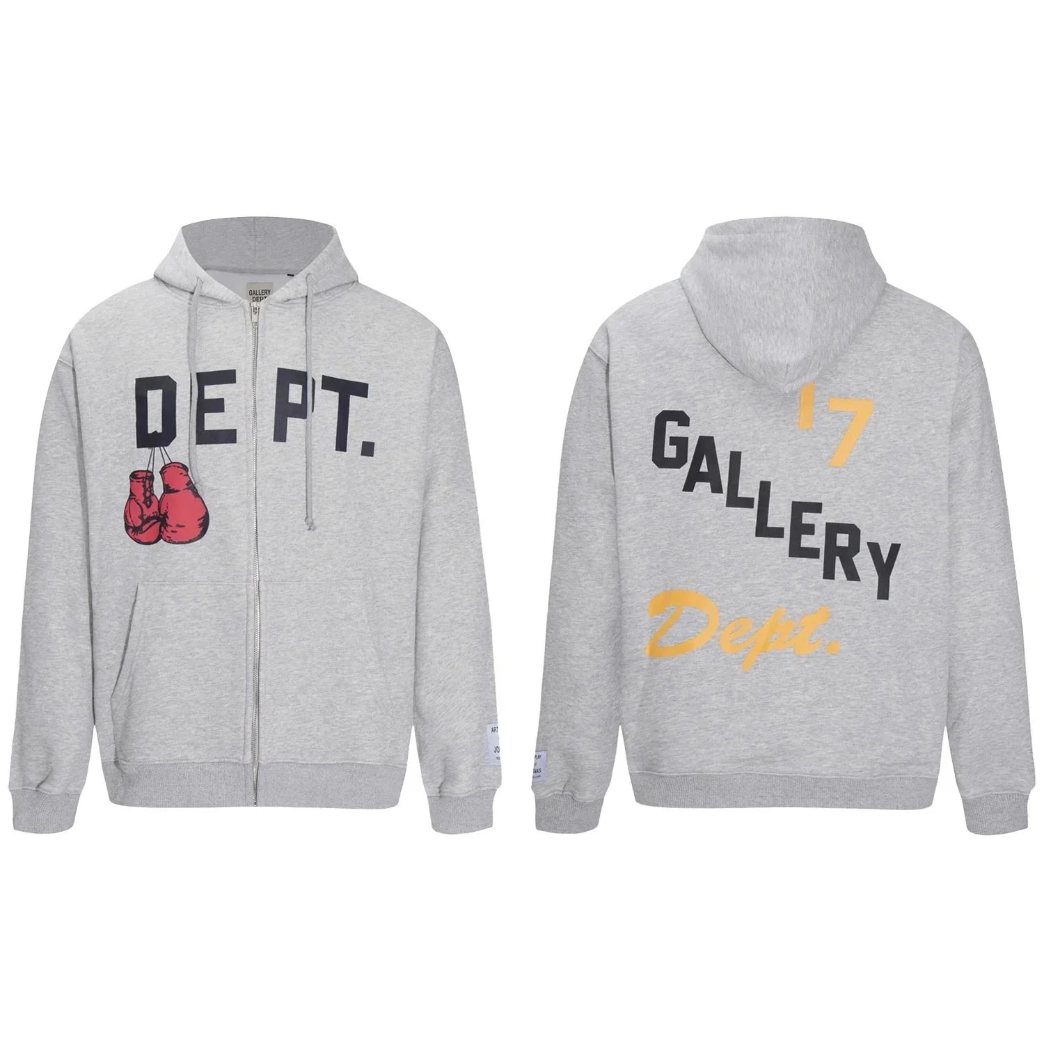 GALLERY DEPT. Logo Pullover Hoodie Black/Yellow