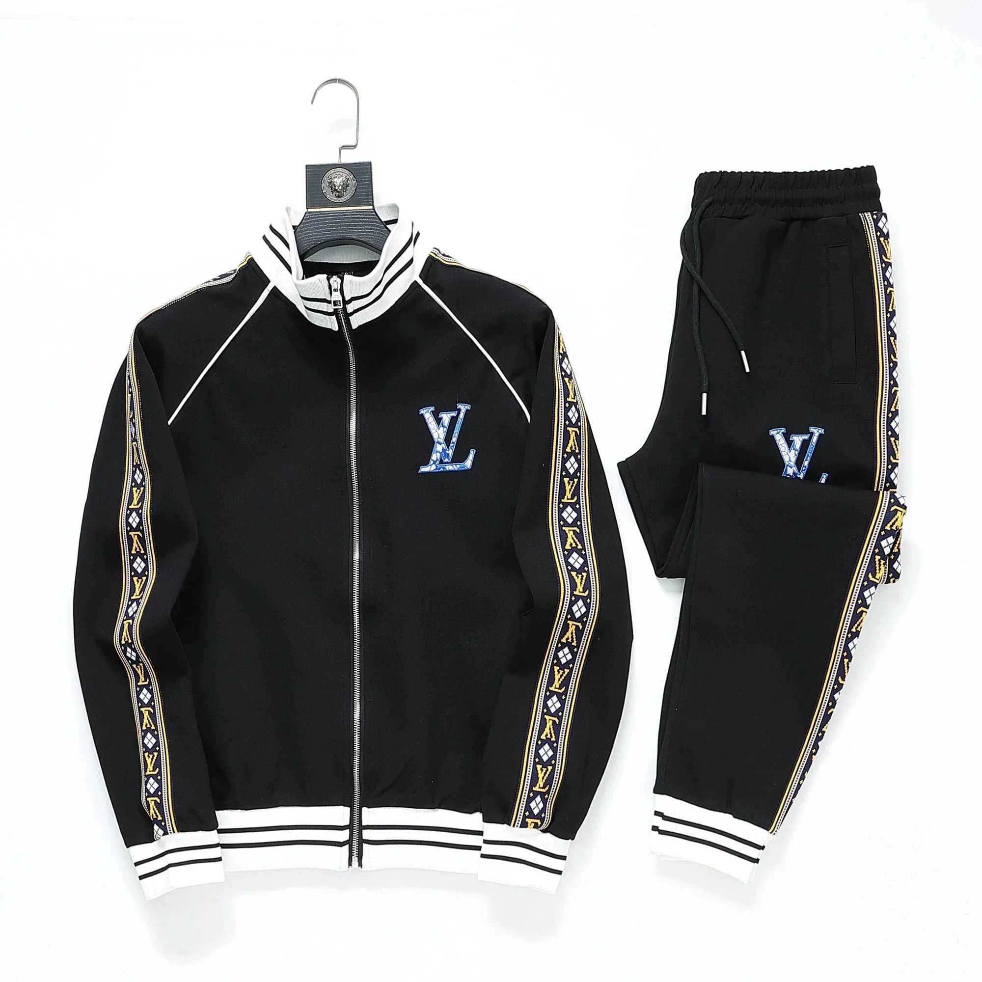 Prada Striped Zip-Up Tracksuit Set