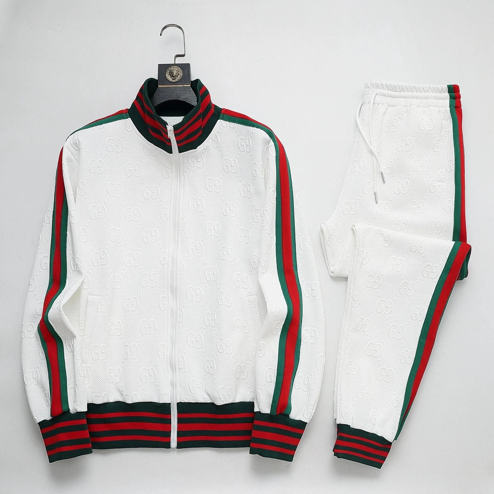 Prada Striped Zip-Up Tracksuit Set