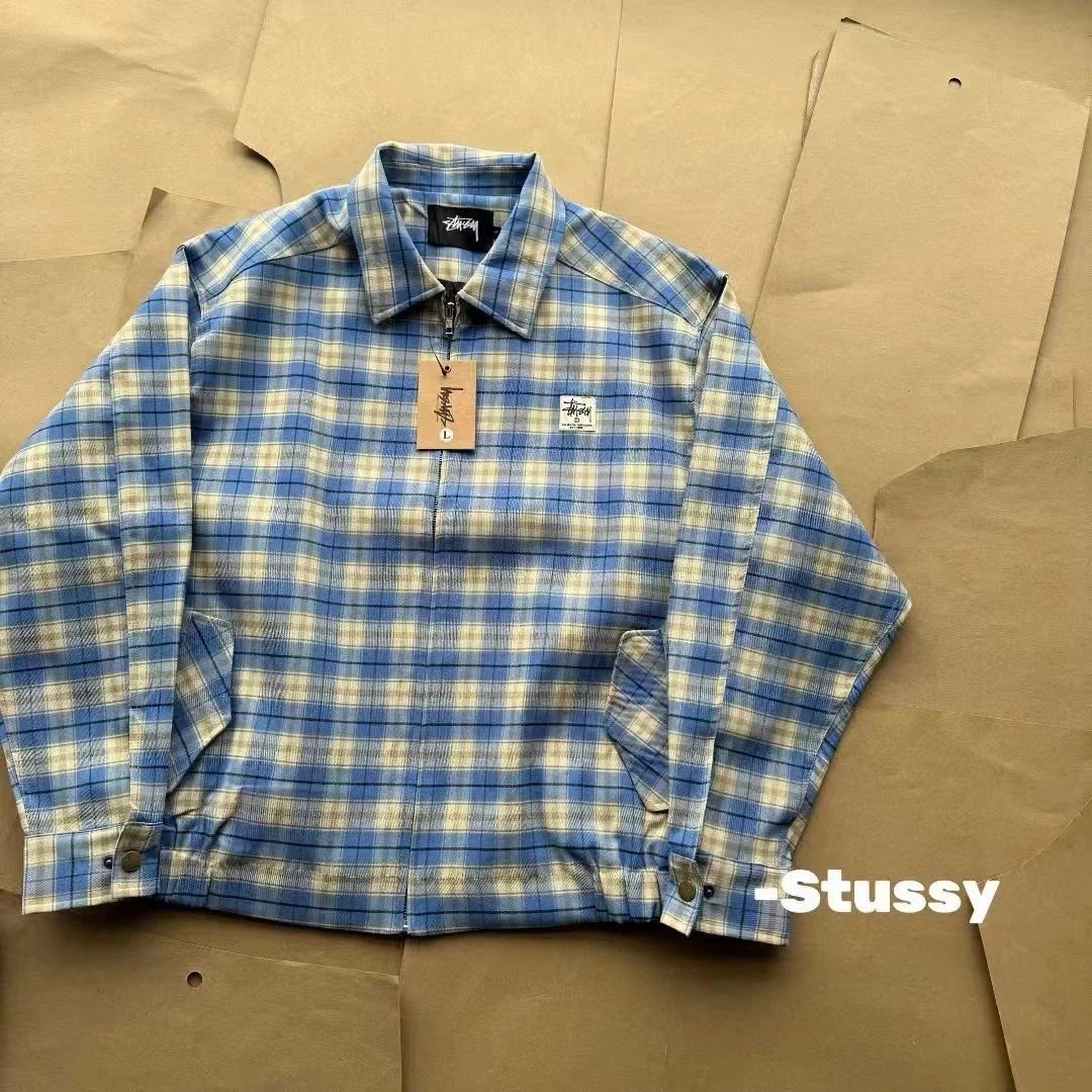 Stüssy Blue Plaid Zip Jacket