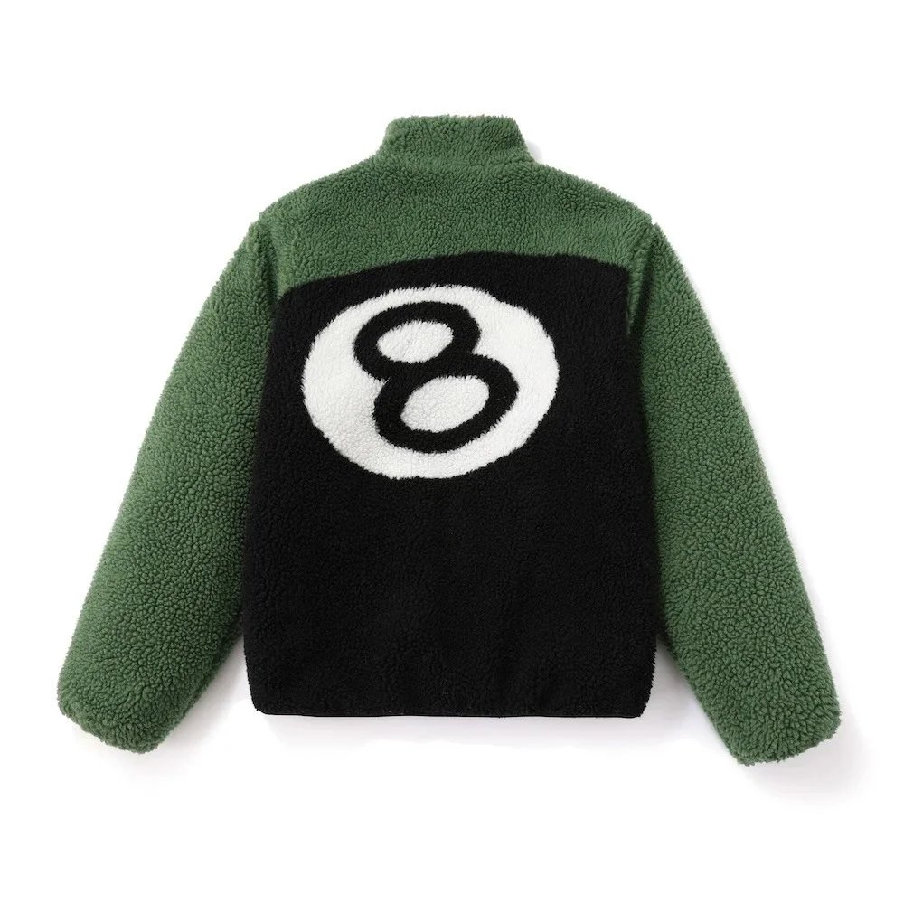 Stüssy 8 Ball Sherpa Reversible Jacket Green