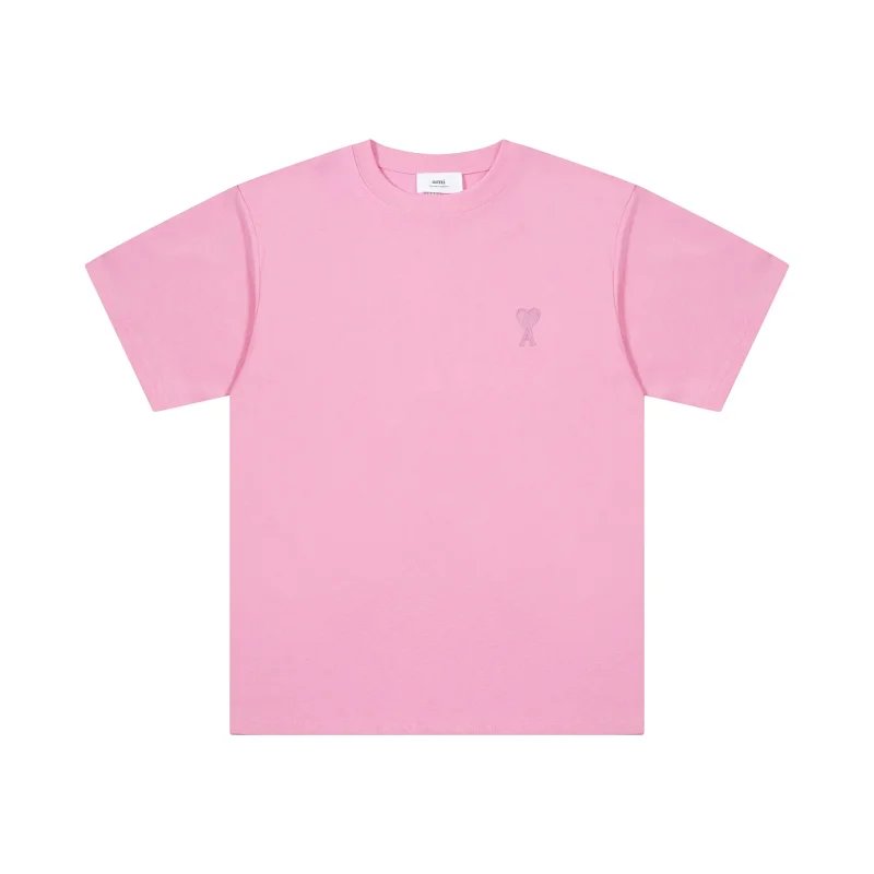 Ami Paris Ami de Coeur Tonal Boxy Fit T-Shirt Candy Pink