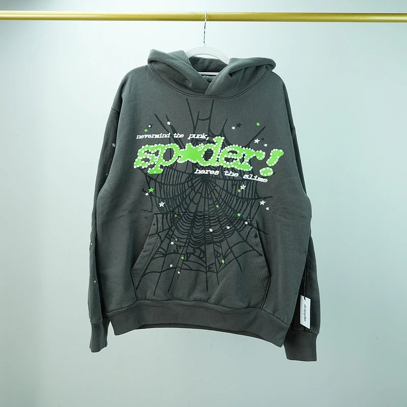 Sp5der Punk V2 Hoodie Slate Grey