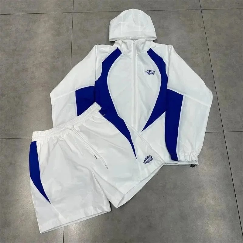 Syna World Vortex Woven Jacket and Shorts Tracksuit White/Blue