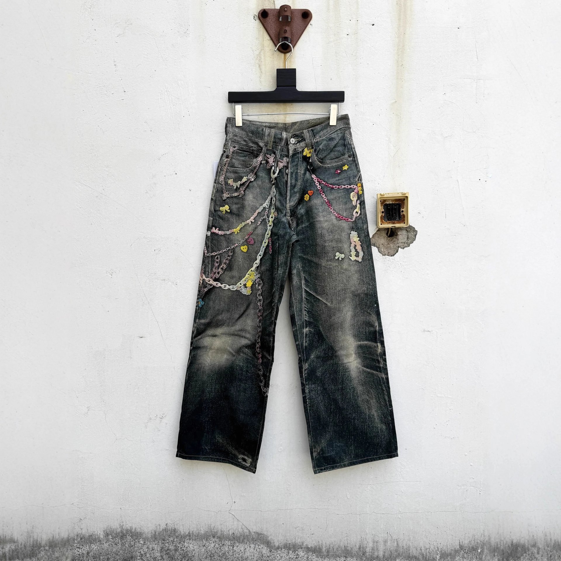 Acne Studios 1981 Trompe L'Oeil Candy Chain Loose Fit Jeans