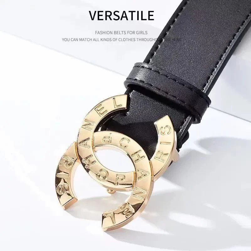 Chanel Calfskin Woven Chain CC Buckle Belt Black Silver