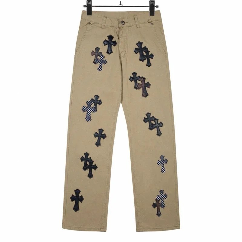 Chrome Hearts Tan Black & Checkered Cross Patch Chino Pants
